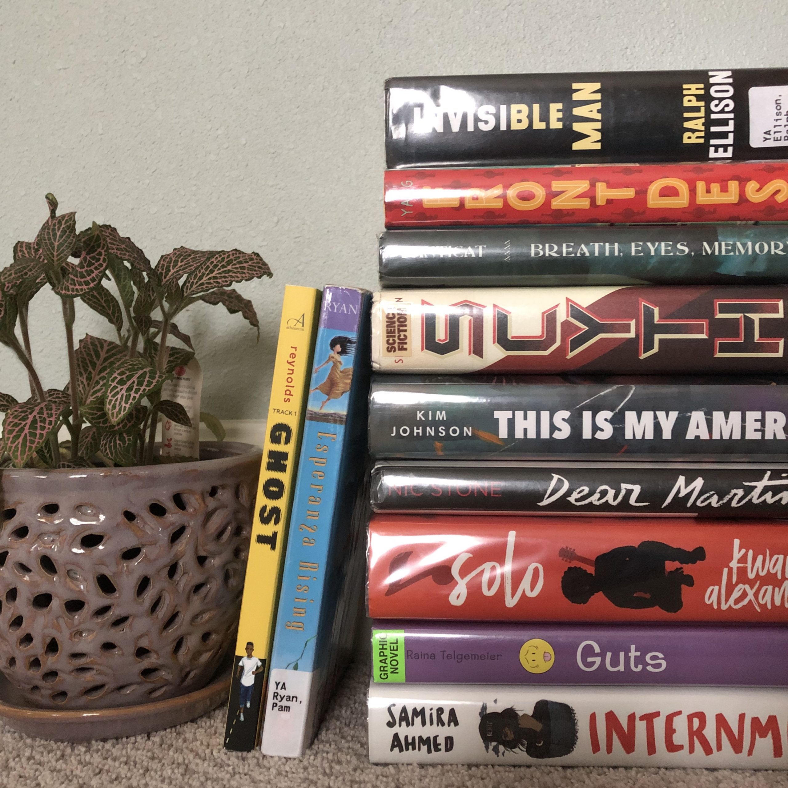 a stack of books recommended by teachers on instagram